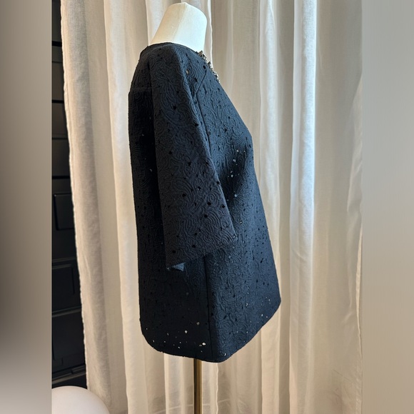 3.1 Phillip Lim top black with jeweled collar and floral pattern 6 - Picture 4 of 12